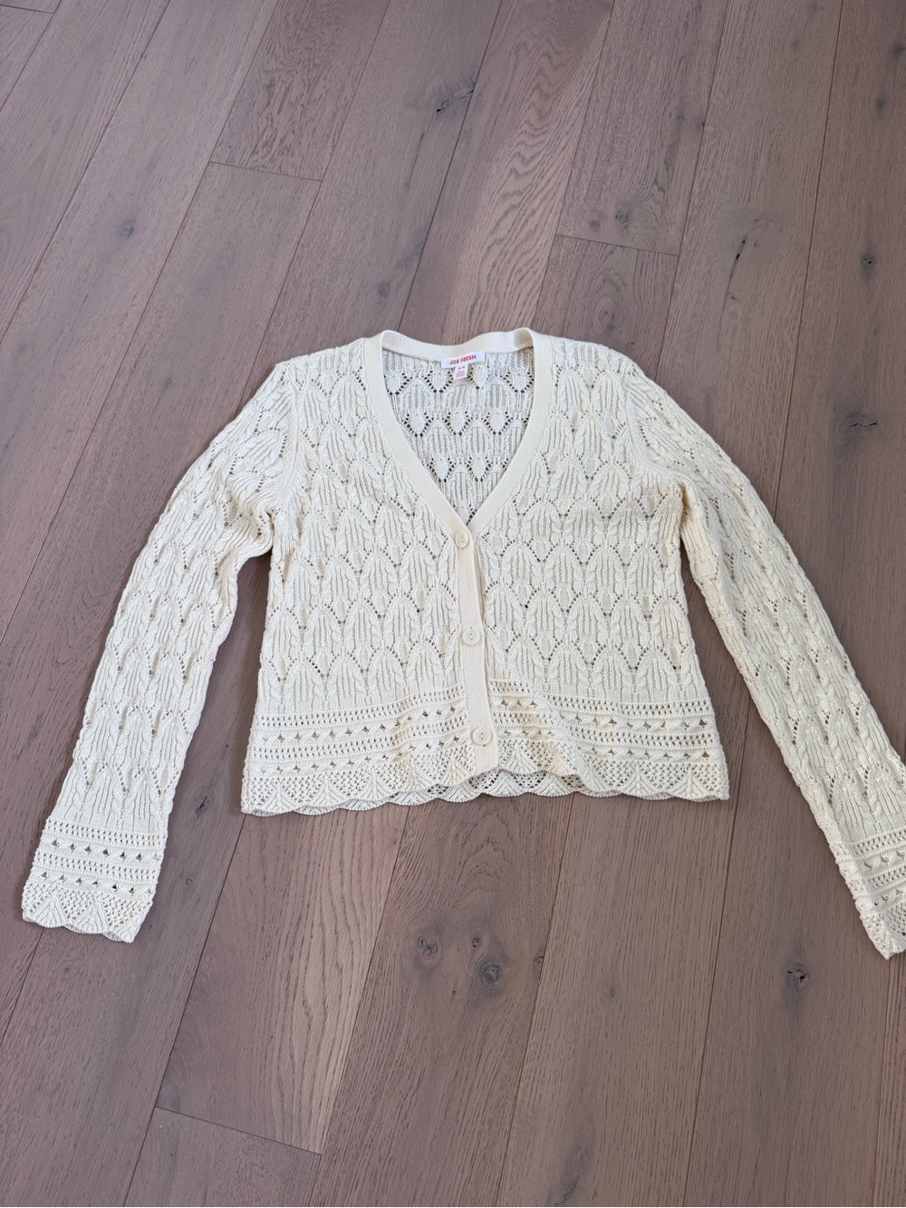 Joe Fresh Crochet Knit Cardigan – Cream – Size M
